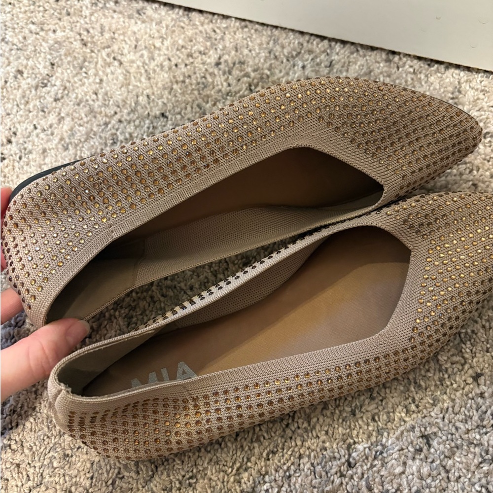 MIA Women's Gold Studded Flats - Picture 3 of 3